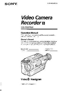 Sony CCD TR 23 E manual. Camera Instructions.